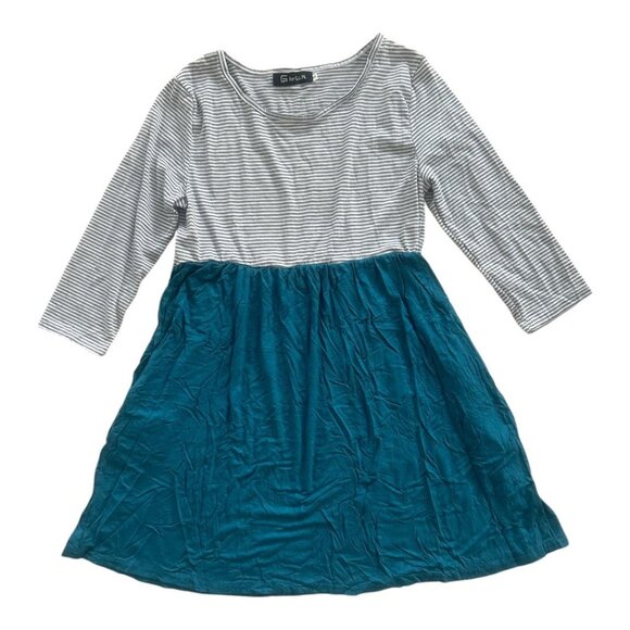 Women's Striped Casual Round Neck Knitted Dress - Picture 1 of 6